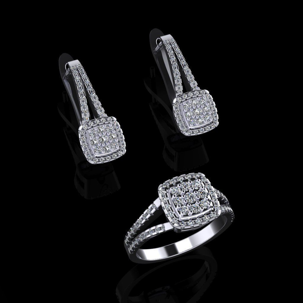 Ring and Earrings 75 3D print model_3