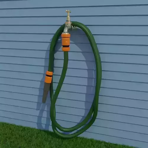 Garden Hose with Fittings 3D model