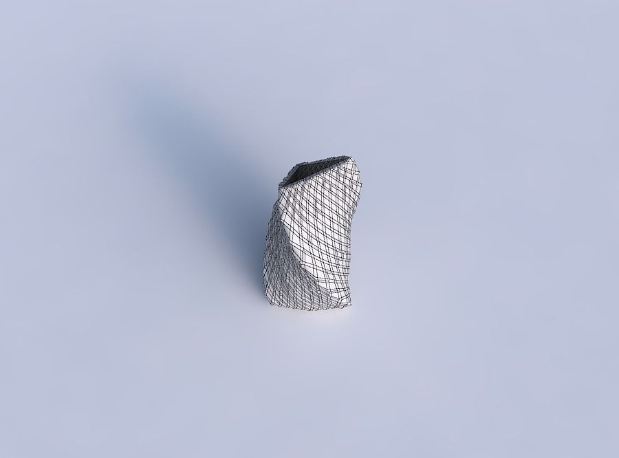Vase twist tipped triangle with scattered diagonal grid plates 3D print model_6