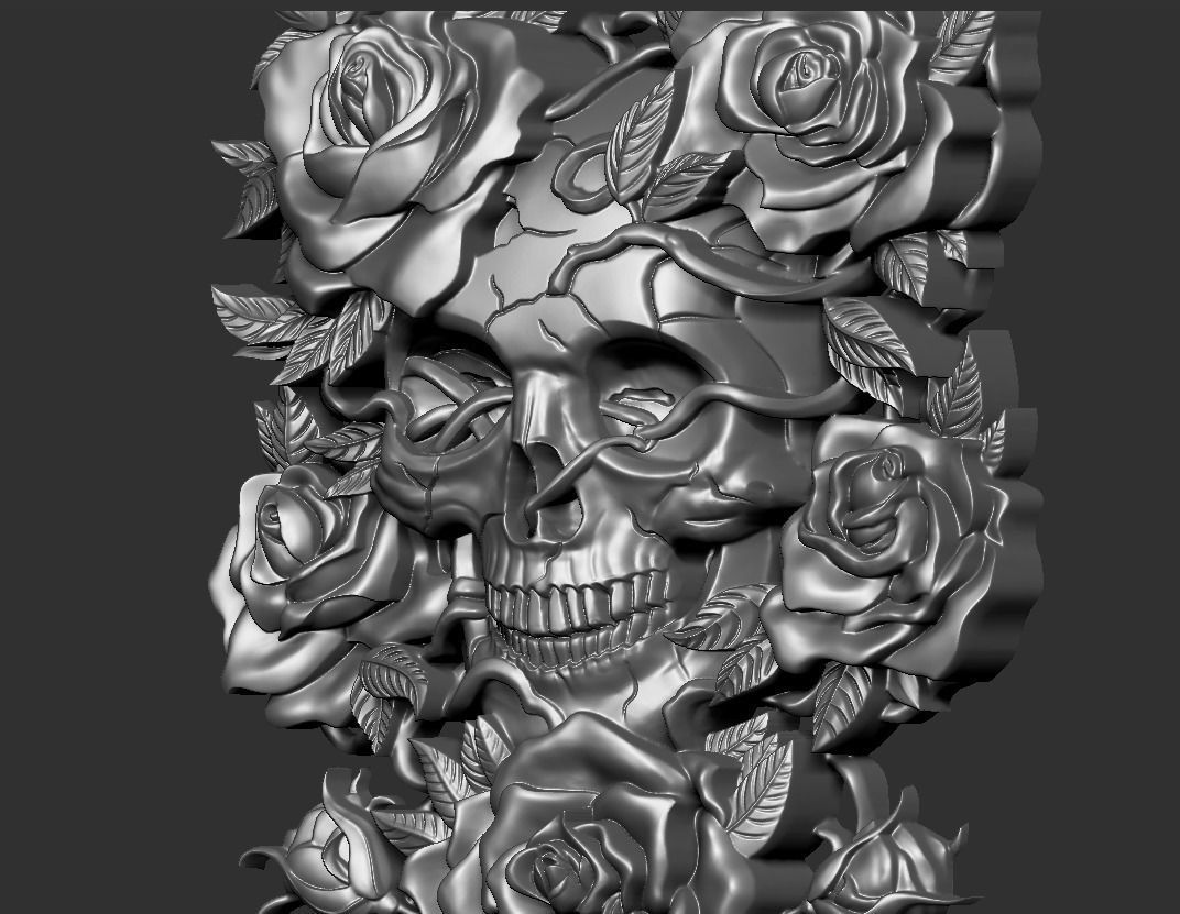 Skull Roses 3D print model_13
