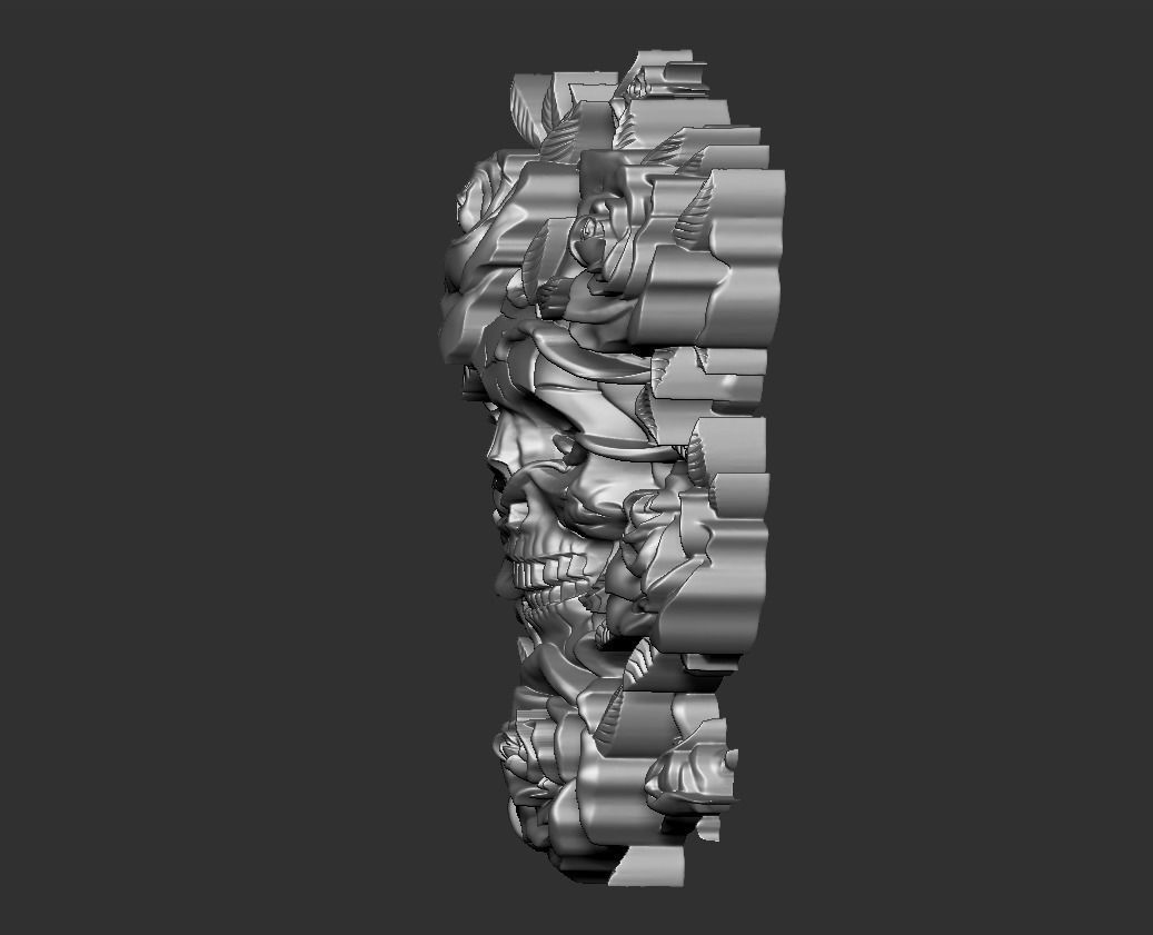 Skull Roses 3D print model_10