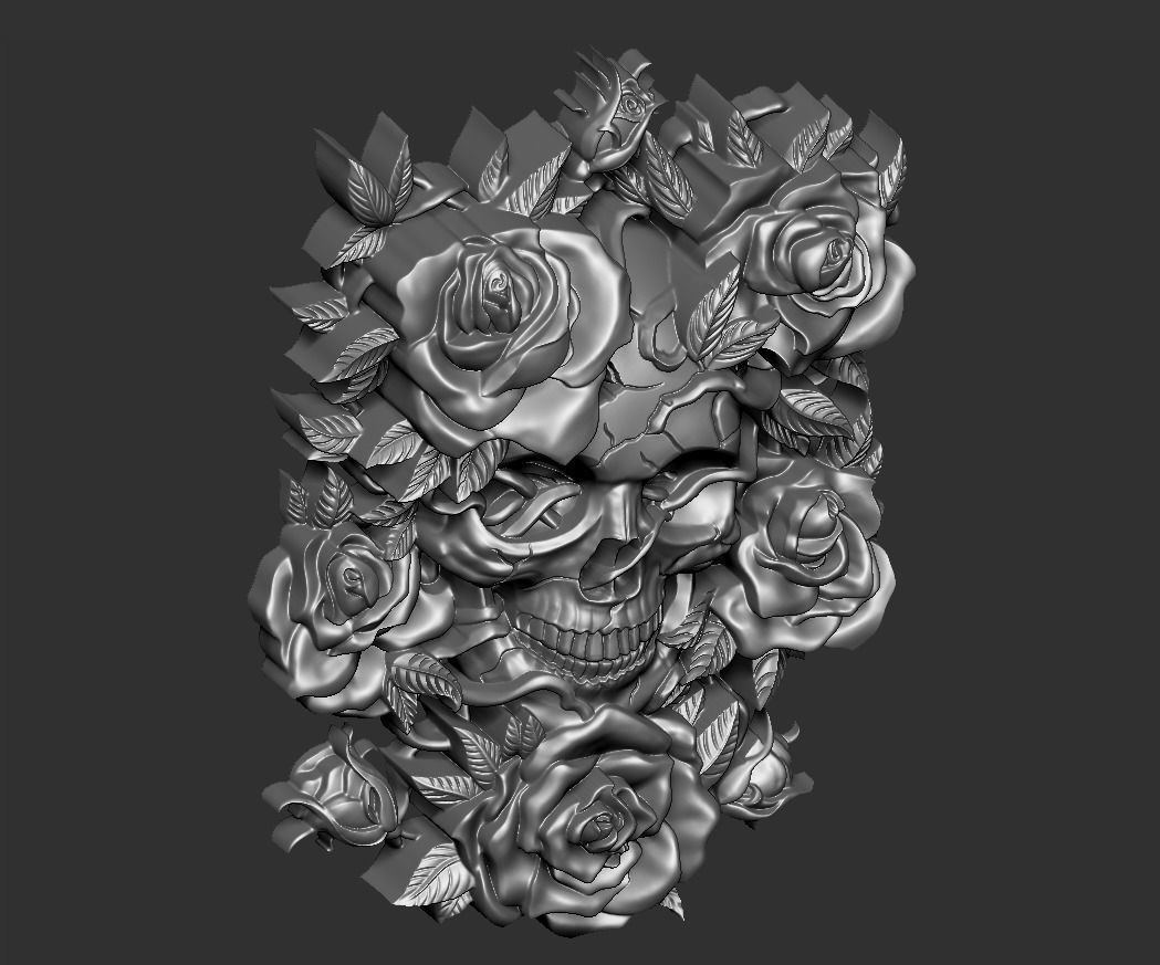 Skull Roses 3D print model_12