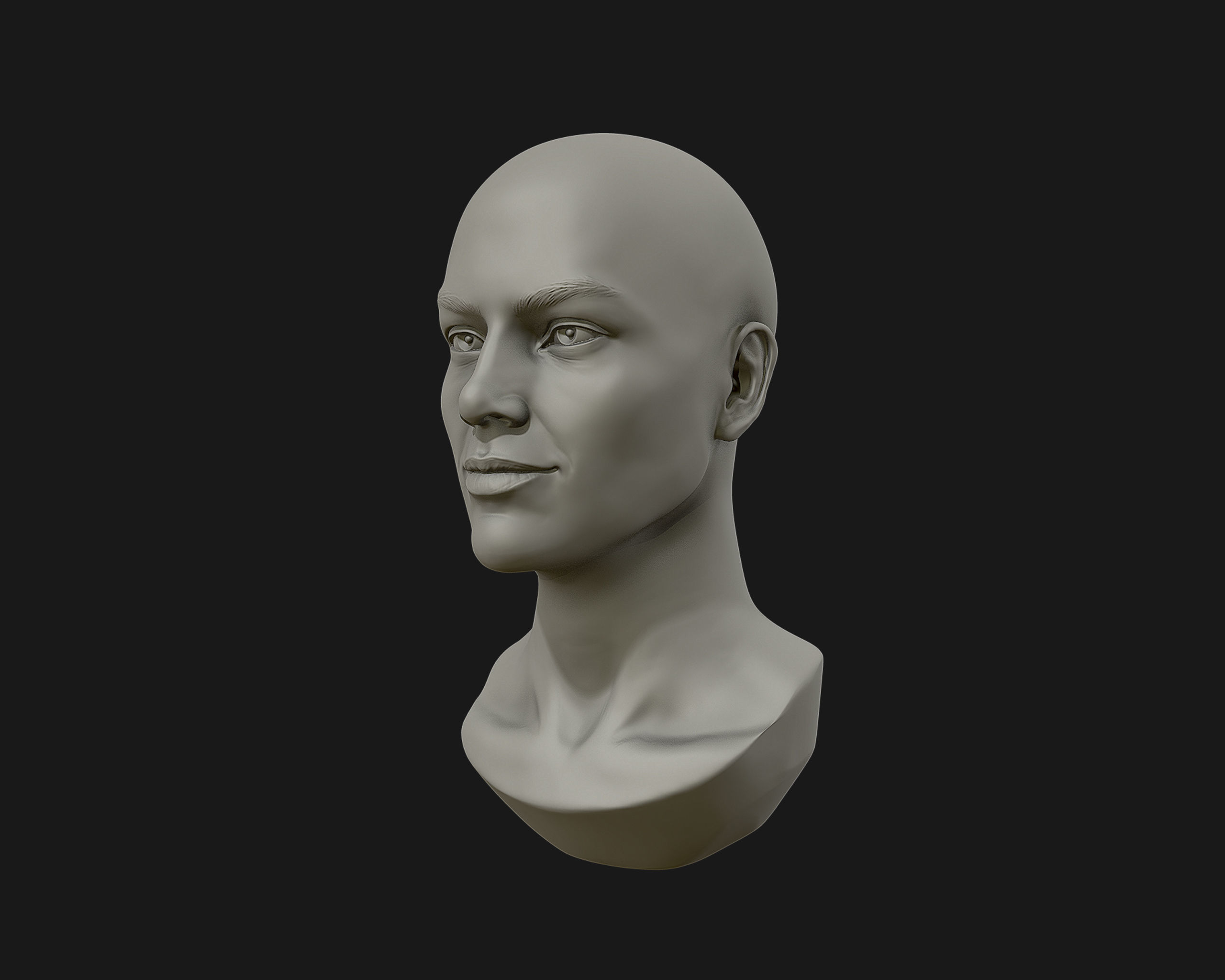 Female Head for sculpting 3D print model_5
