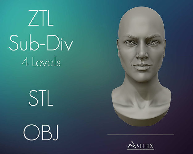 Female Head for sculpting 3D print model