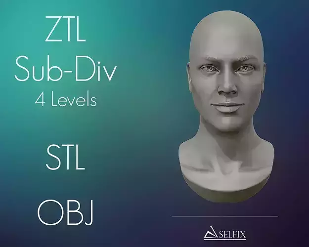 Female Head for sculpting 3D print model