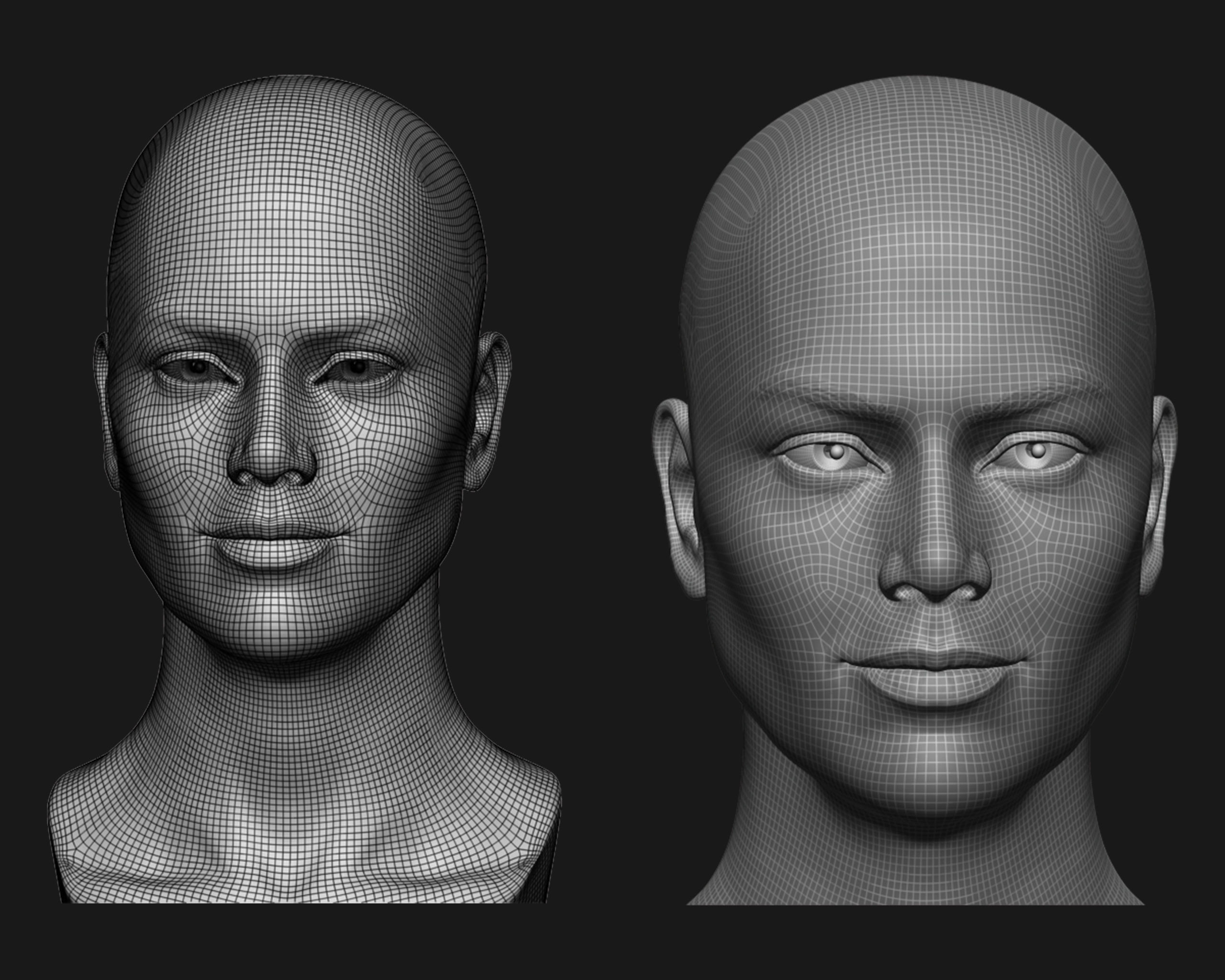Female Head for sculpting 3D print model_2