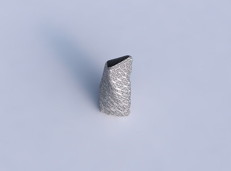 Vase twist tipped triangle with twisted rocky bulges 3D print model_6
