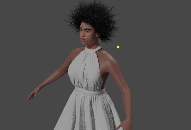 African girl Low-poly 3D model_3