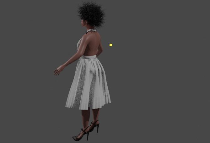 African girl Low-poly 3D model_6