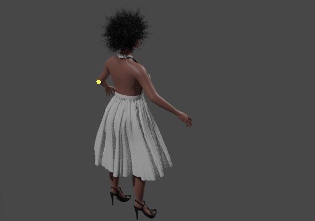 African girl Low-poly 3D model_5
