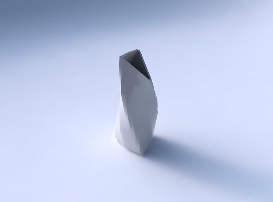 Vase twist tipped triangle with uniform polygons 3D print model_3