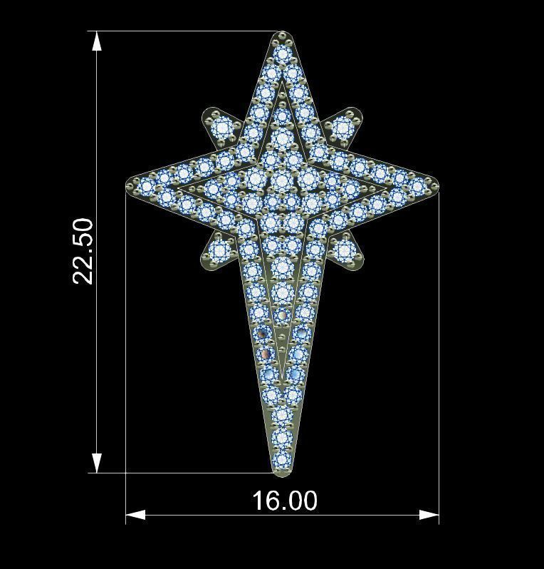 North Star Necklace 3D print model_4