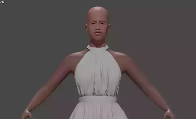 african girl Free 3D model