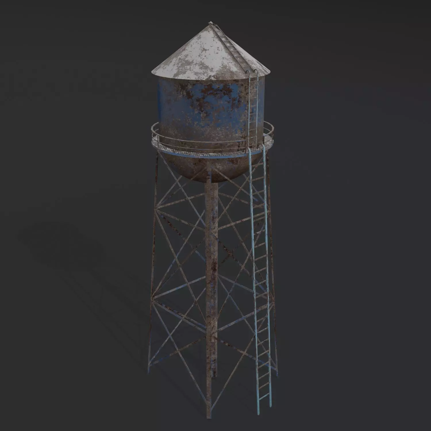 Old water tower Free low-poly 3D model_0