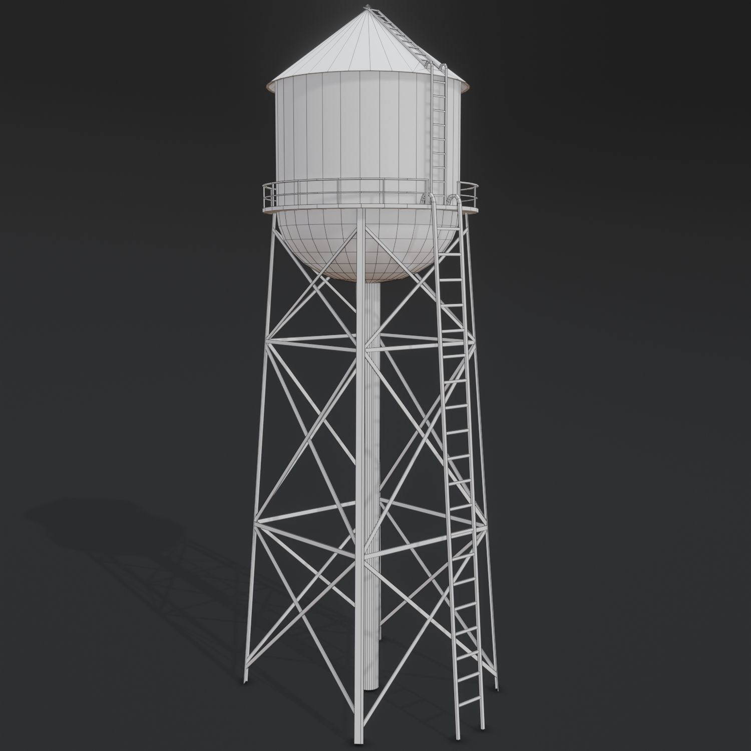 Old water tower Free low-poly 3D model_5