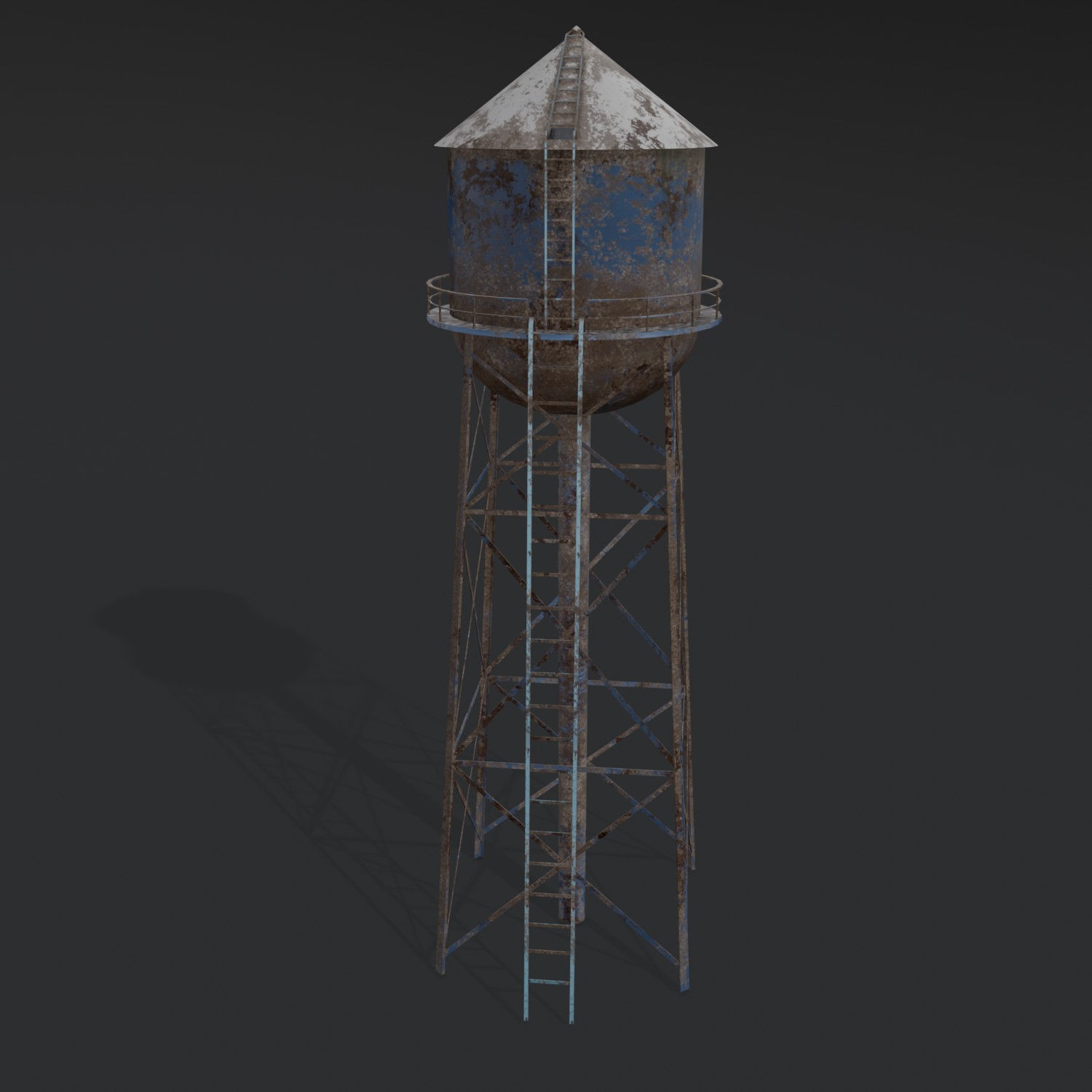 Old water tower Free low-poly 3D model_2