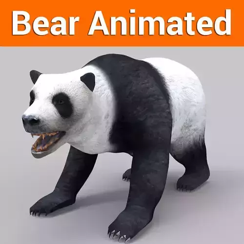 White Bear Rigged and animated 3D Model Low-poly 3D model