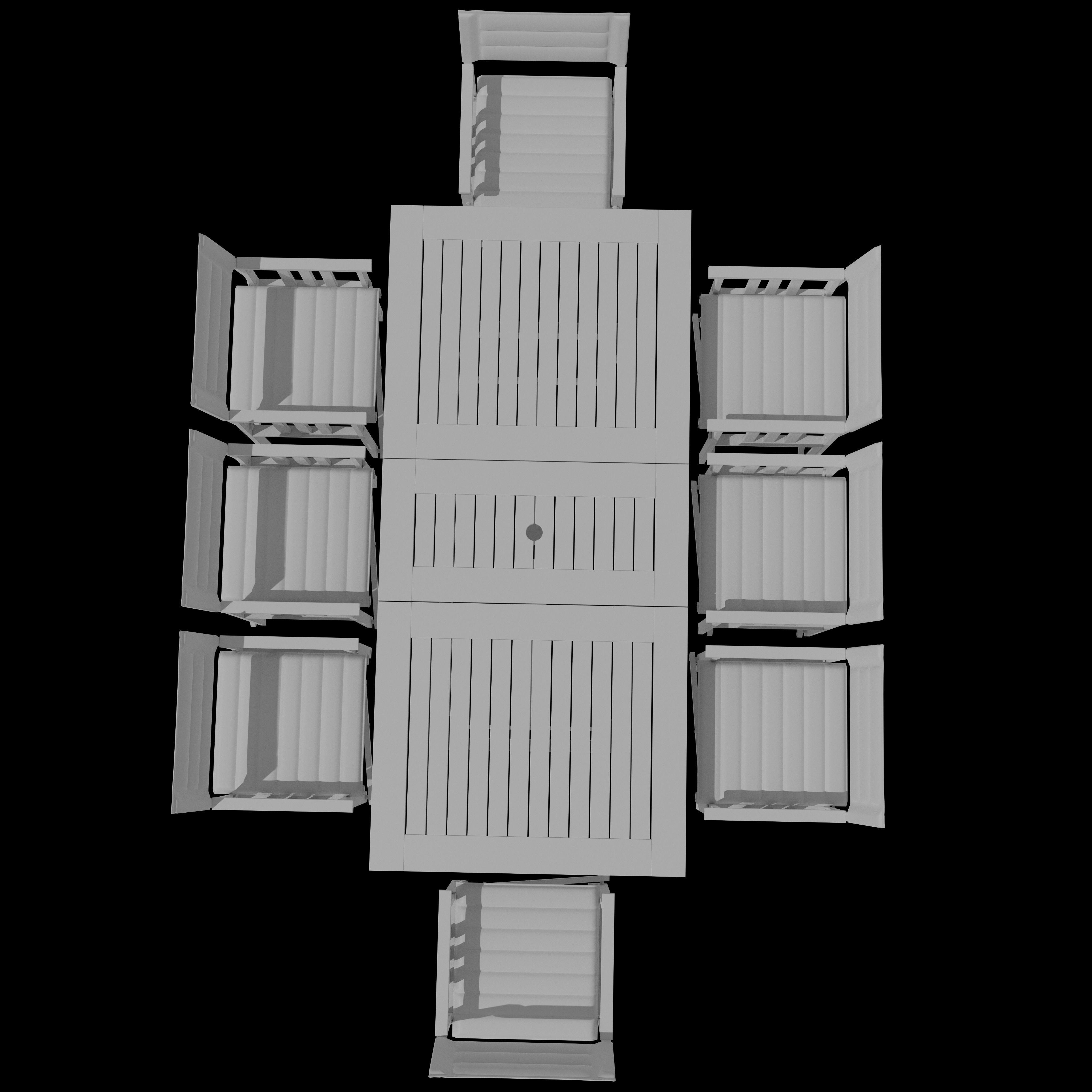 Portable Eight Seater Table Chair Set 3D model_10