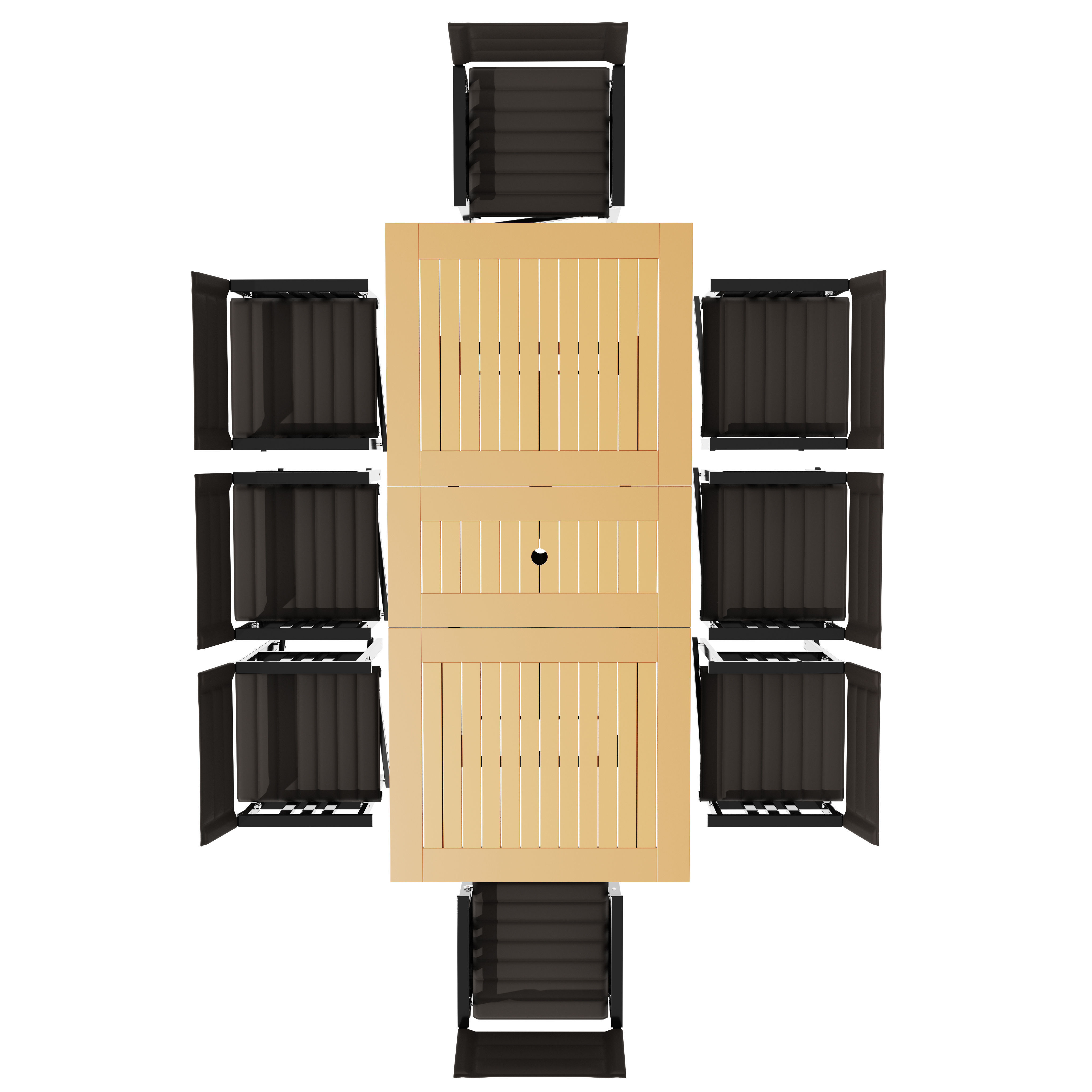 Portable Eight Seater Table Chair Set 3D model_2