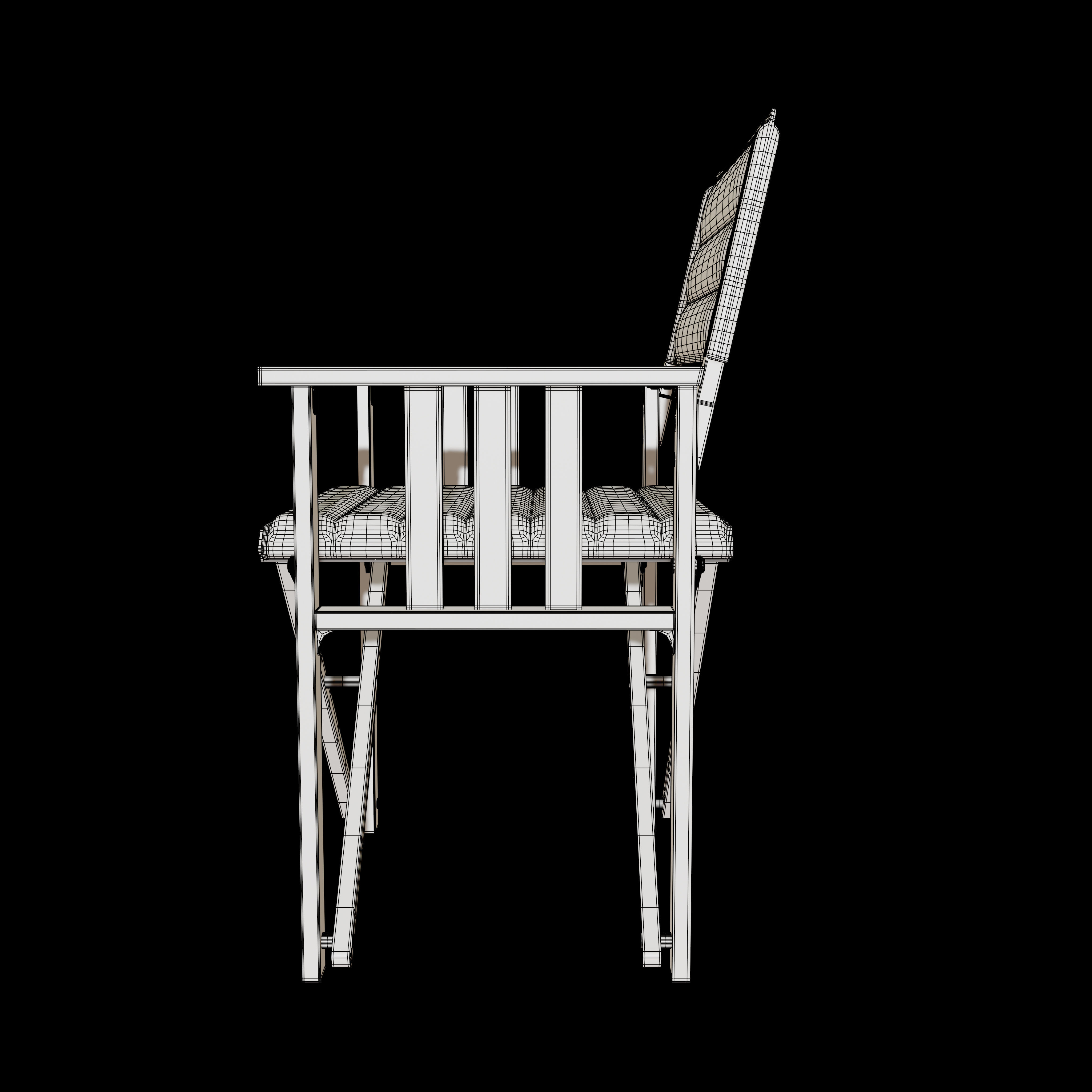 Portable Eight Seater Table Chair Set 3D model_13