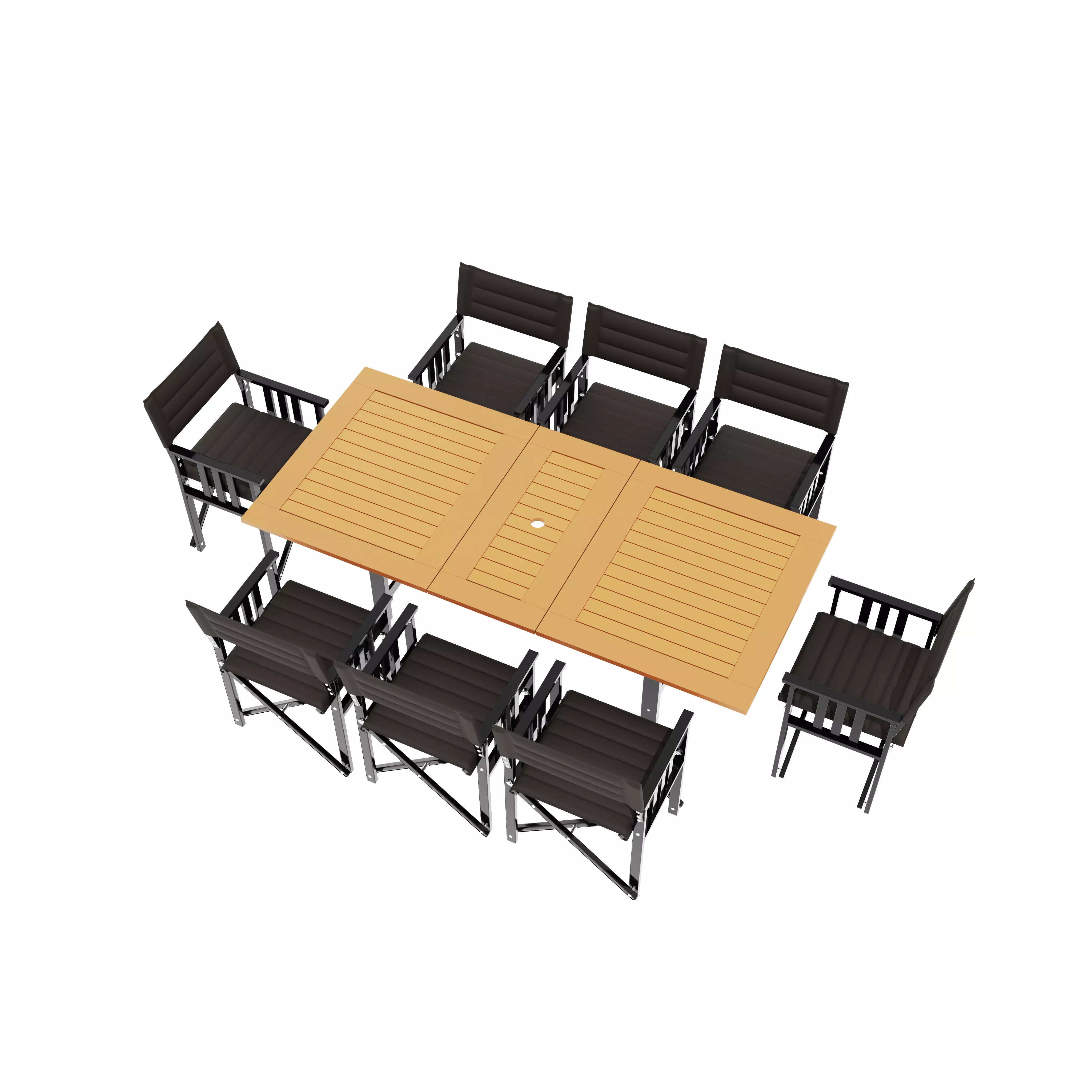 Portable Eight Seater Table Chair Set 3D model_0