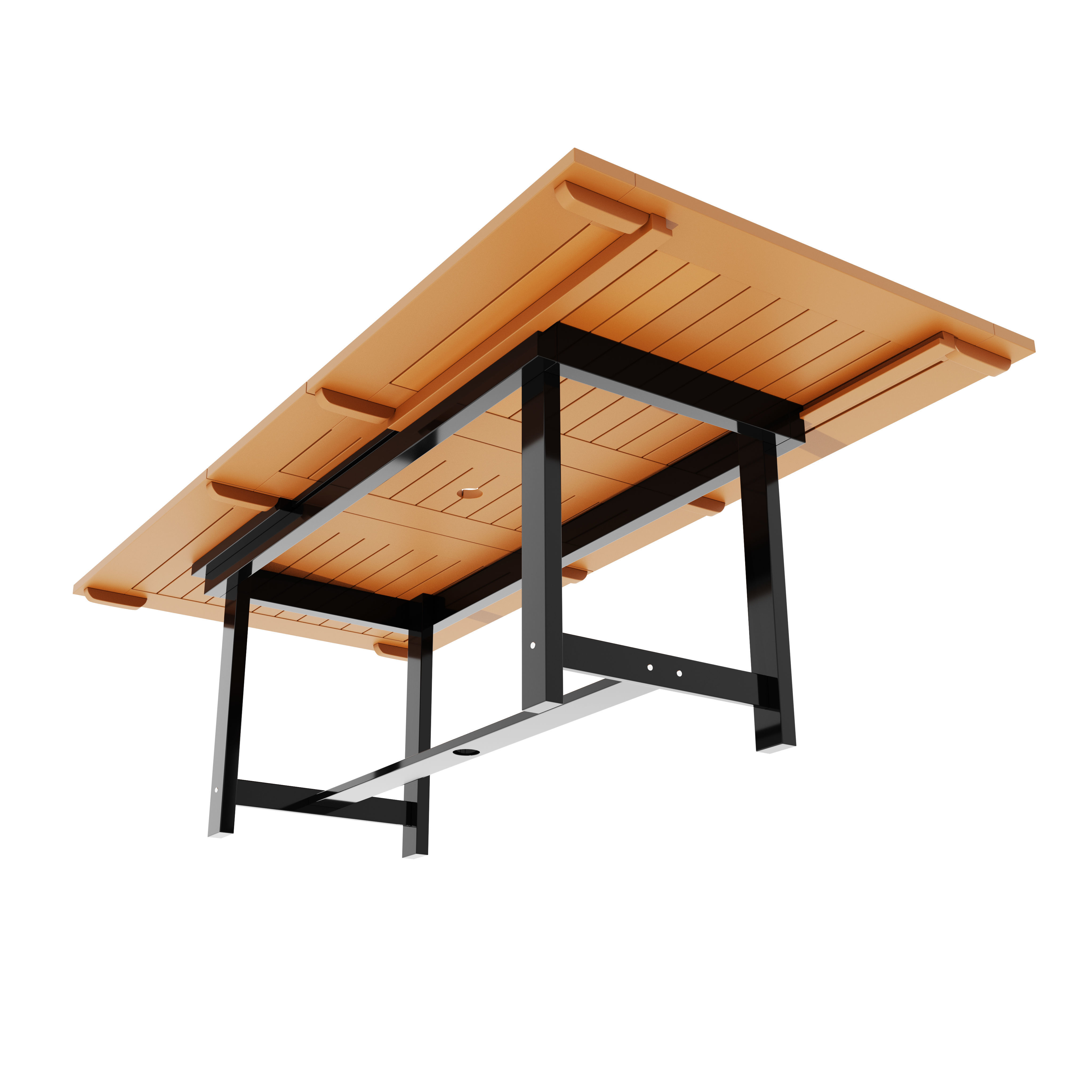 Portable Eight Seater Table Chair Set 3D model_4