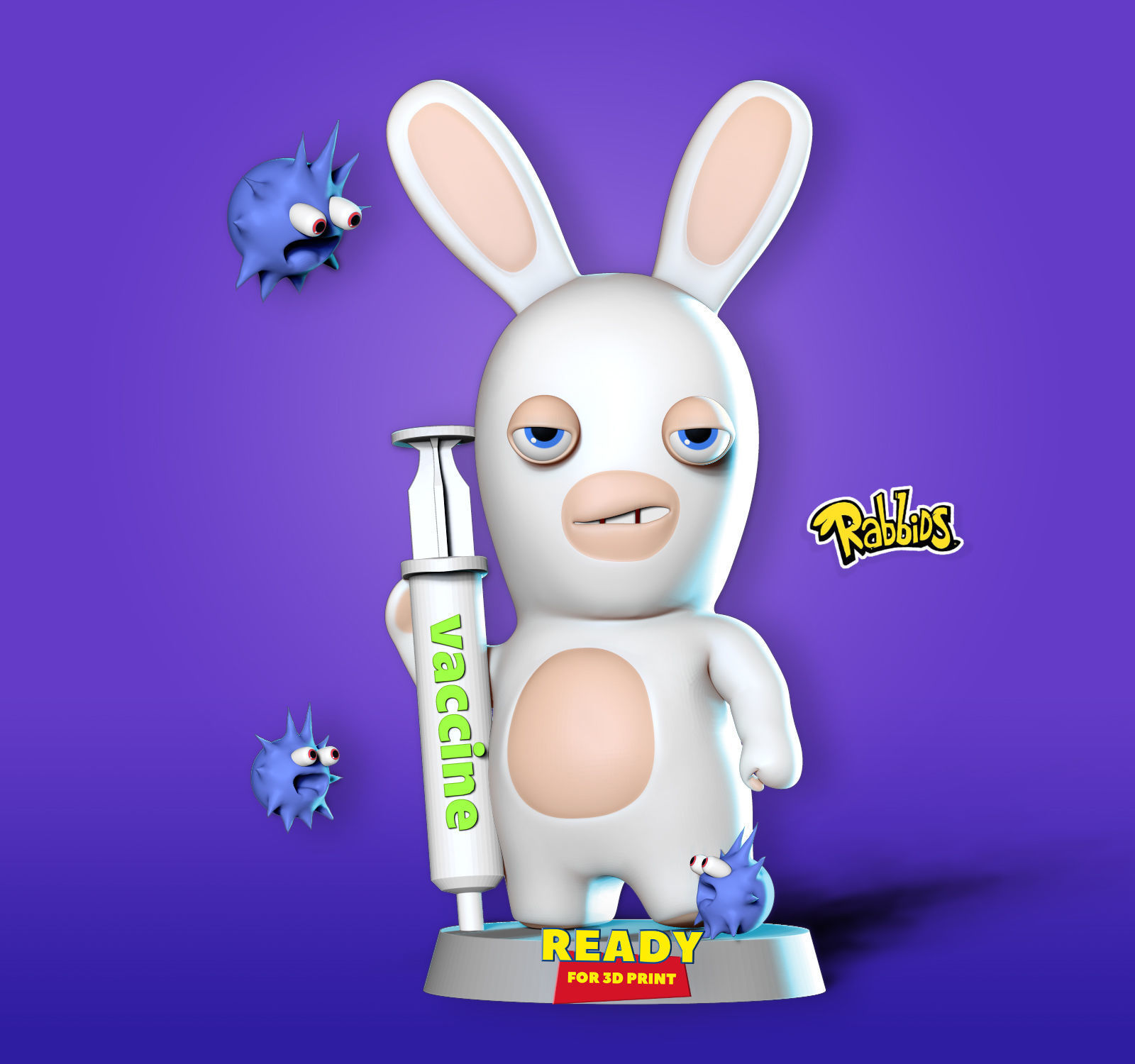 Rabbids bunny holding bottle of medicine Free 3D print model_17