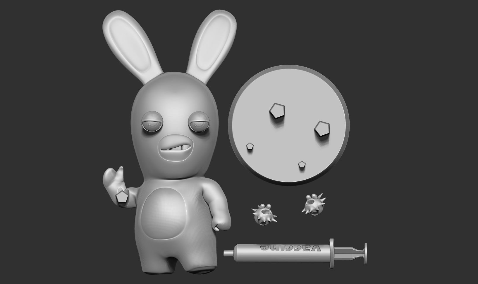 Rabbids bunny holding bottle of medicine Free 3D print model_4