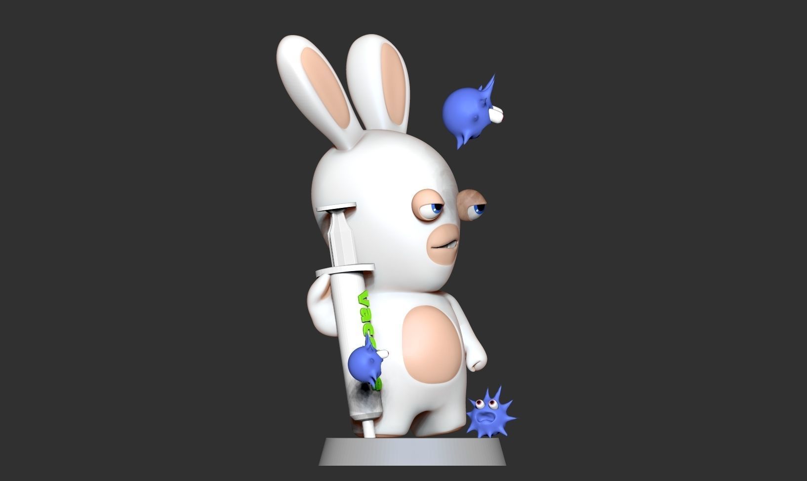 Rabbids bunny holding bottle of medicine Free 3D print model_12