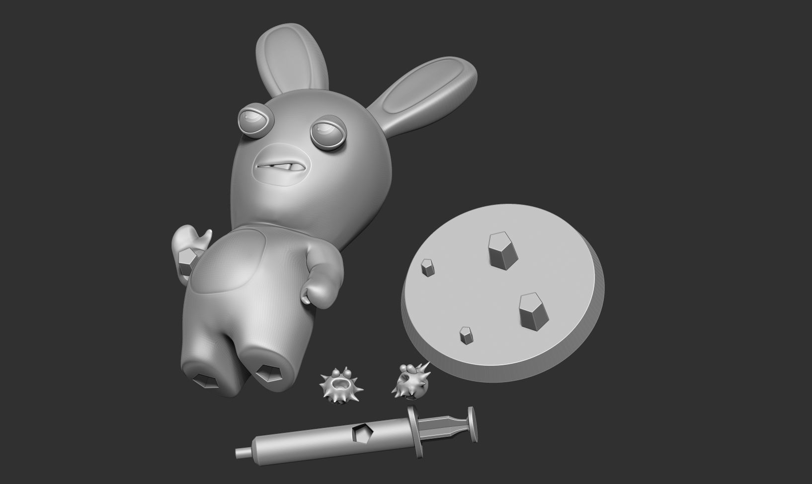 Rabbids bunny holding bottle of medicine Free 3D print model_2