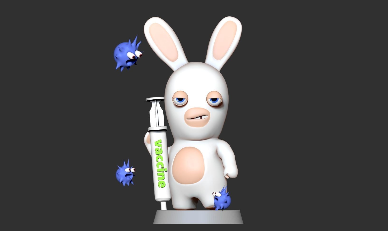 Rabbids bunny holding bottle of medicine Free 3D print model_8