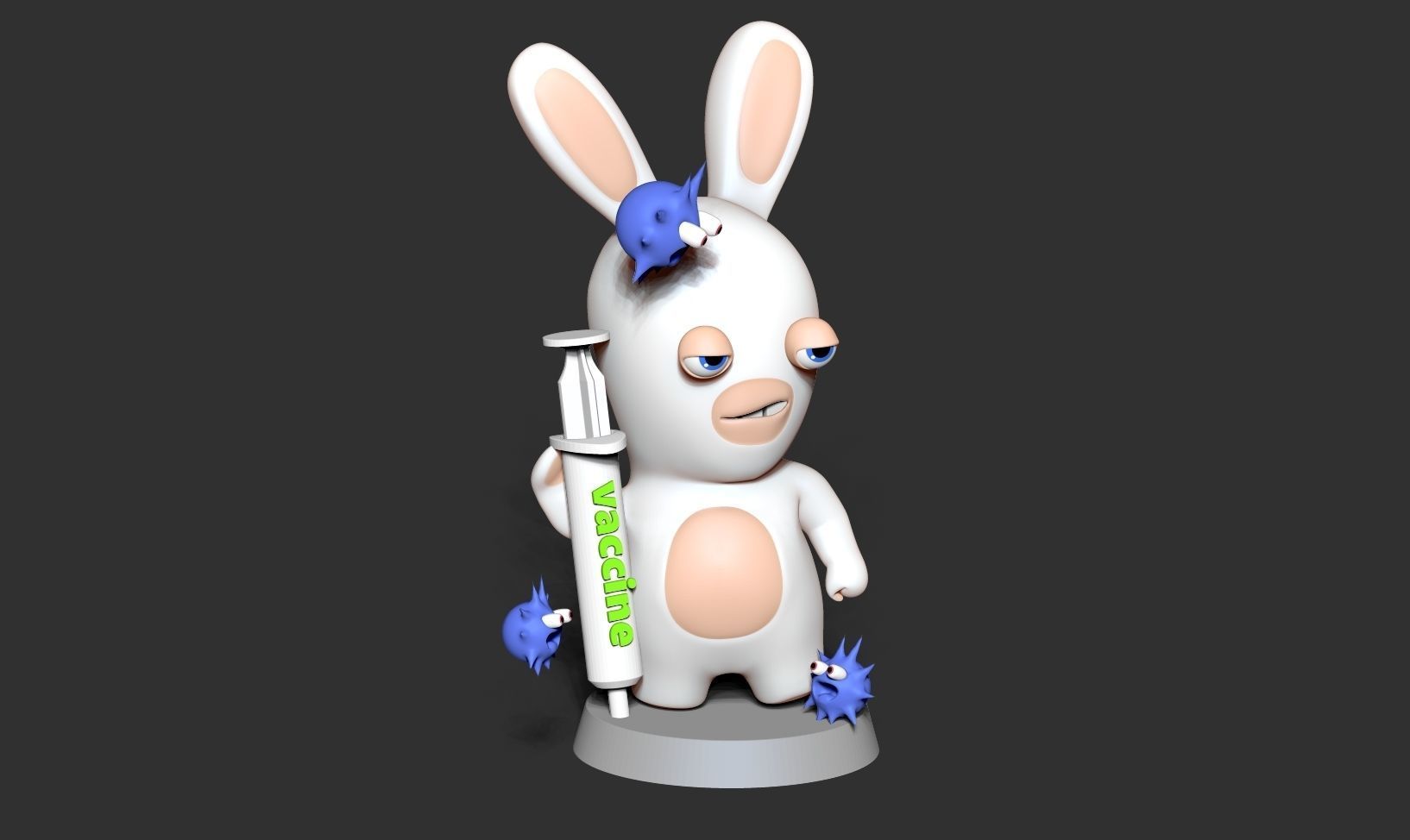 Rabbids bunny holding bottle of medicine Free 3D print model_5