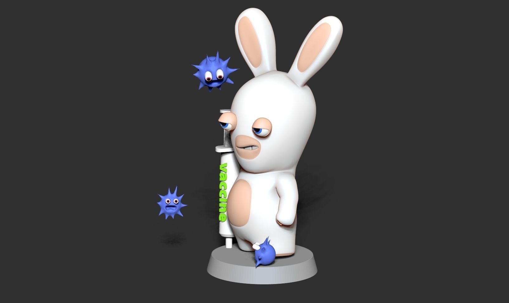 Rabbids bunny holding bottle of medicine Free 3D print model_15
