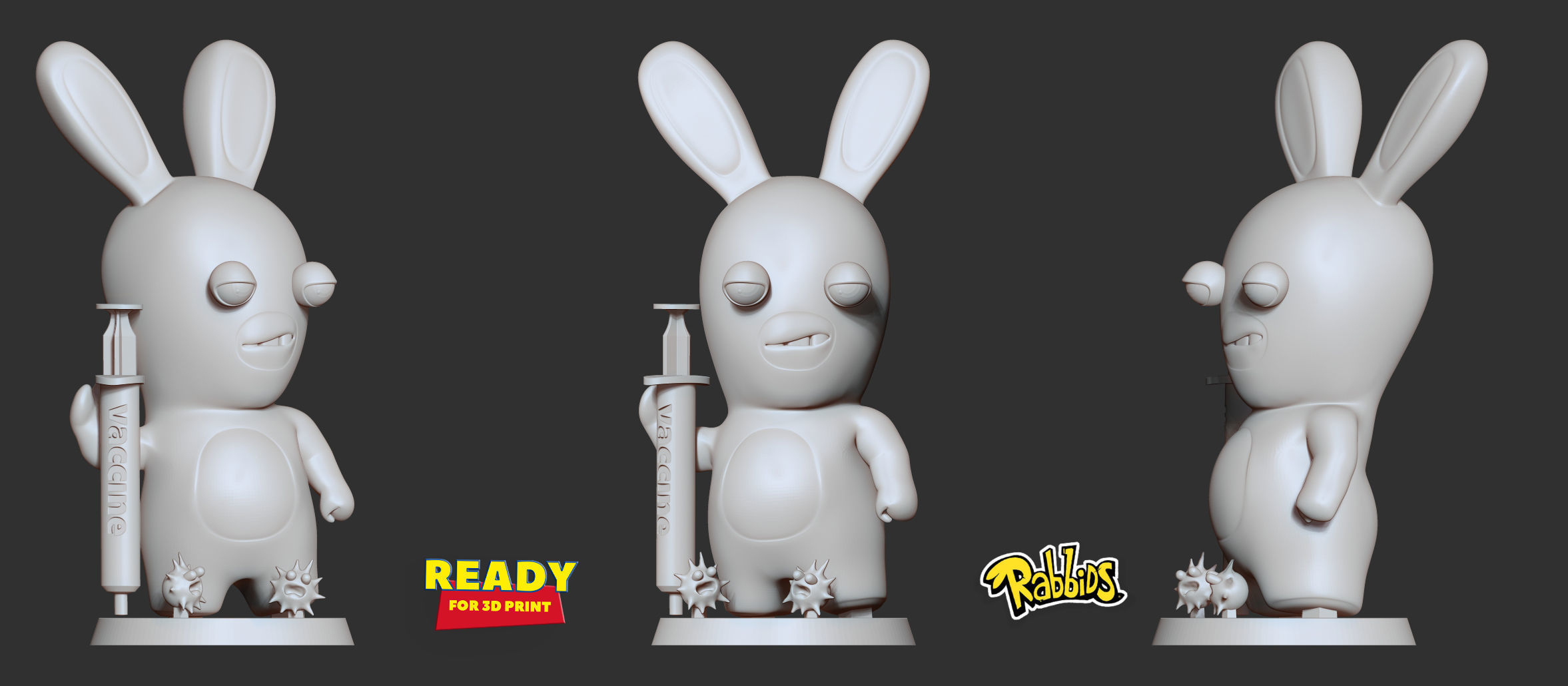 Rabbids bunny holding bottle of medicine Free 3D print model_3