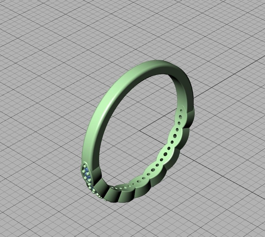 Vintage Diamond Wedding Band printable 3dmodel 3D print model_15