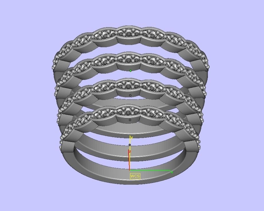 Vintage Diamond Wedding Band printable 3dmodel 3D print model_14