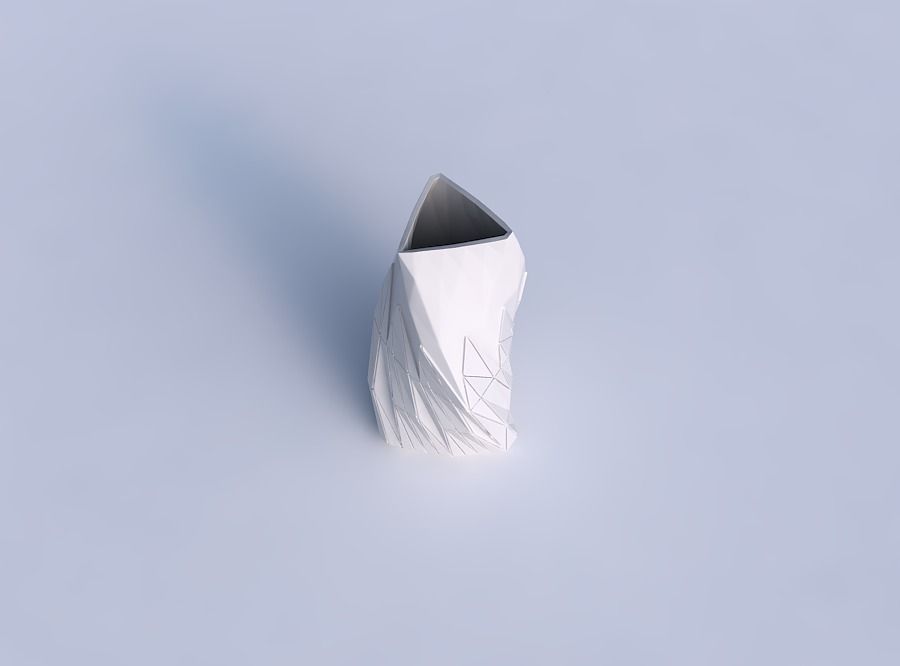 Vase twist triangle with partial random triangle plates 3D print model_1