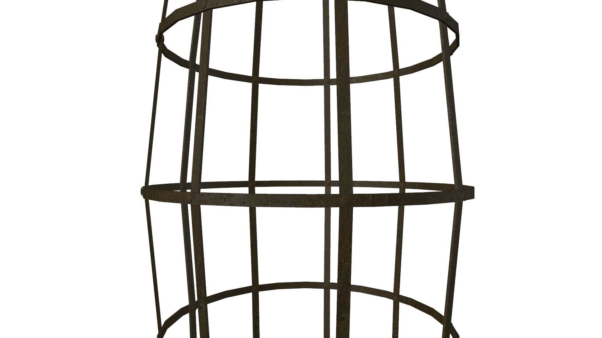 Steel cage for torture people 3D model_15