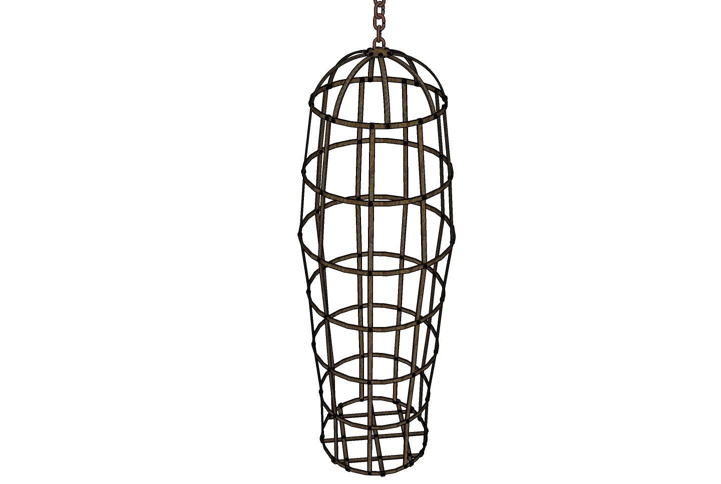 Steel cage for torture people 3D model_9