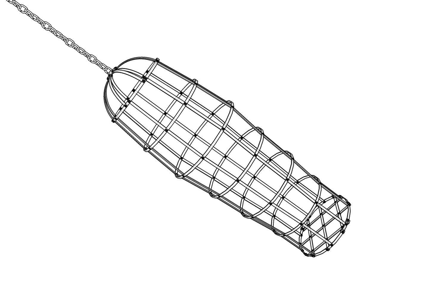 Steel cage for torture people 3D model_11