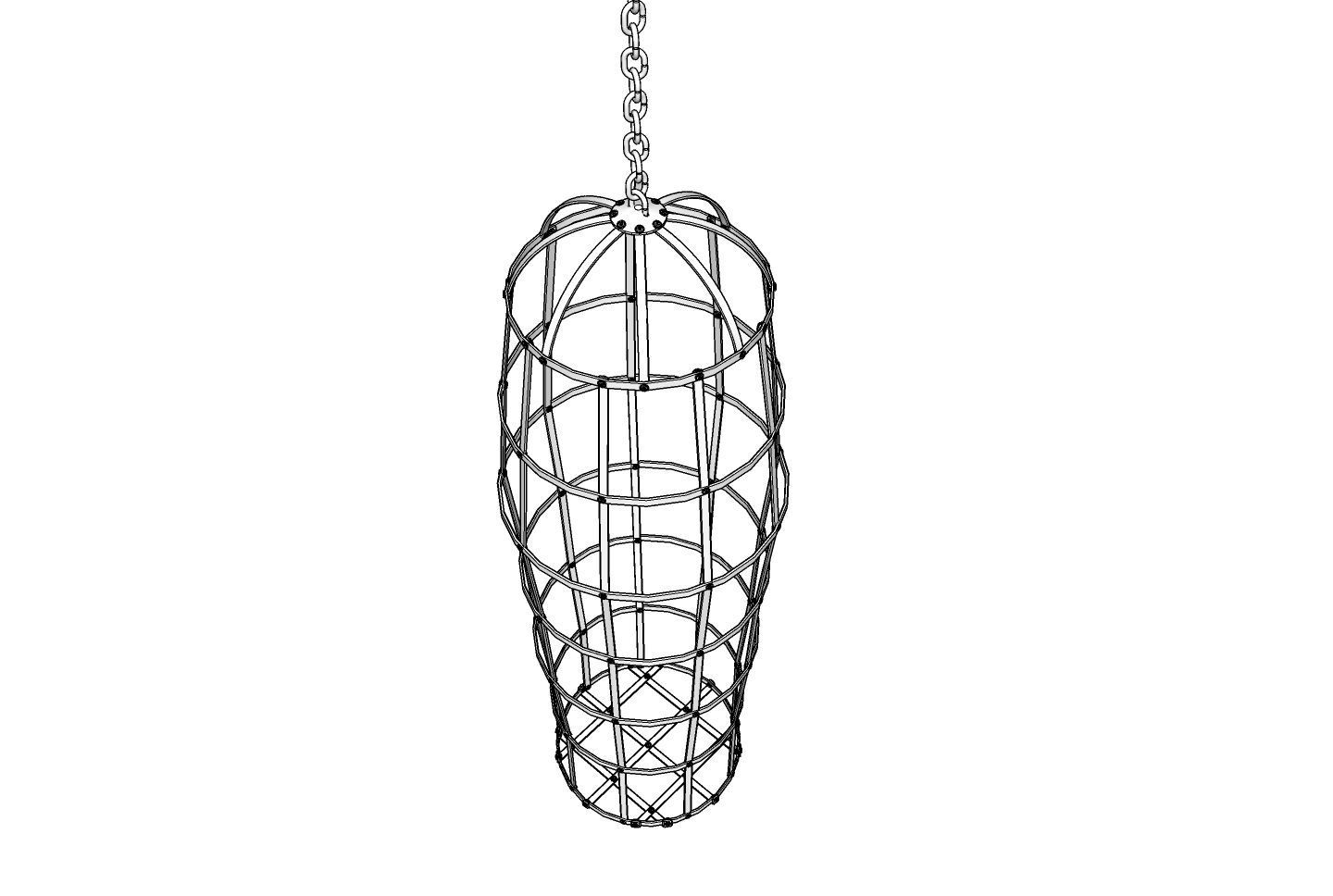 Steel cage for torture people 3D model_10