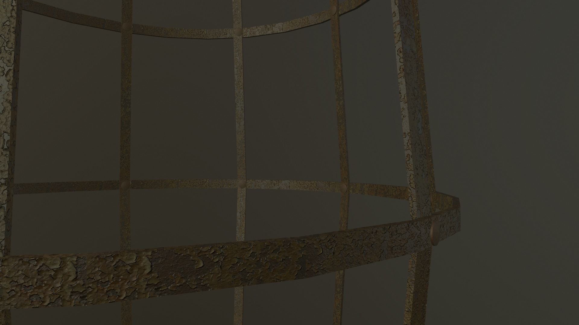 Steel cage for torture people 3D model_13