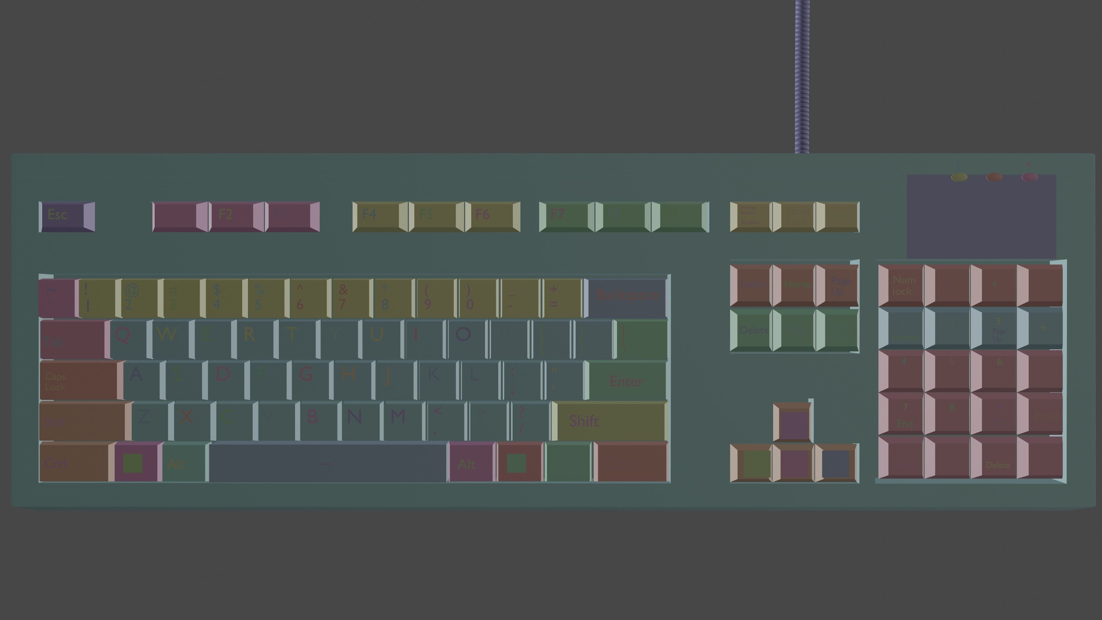 Keyboard Asus Keys Low-poly 3D model_6