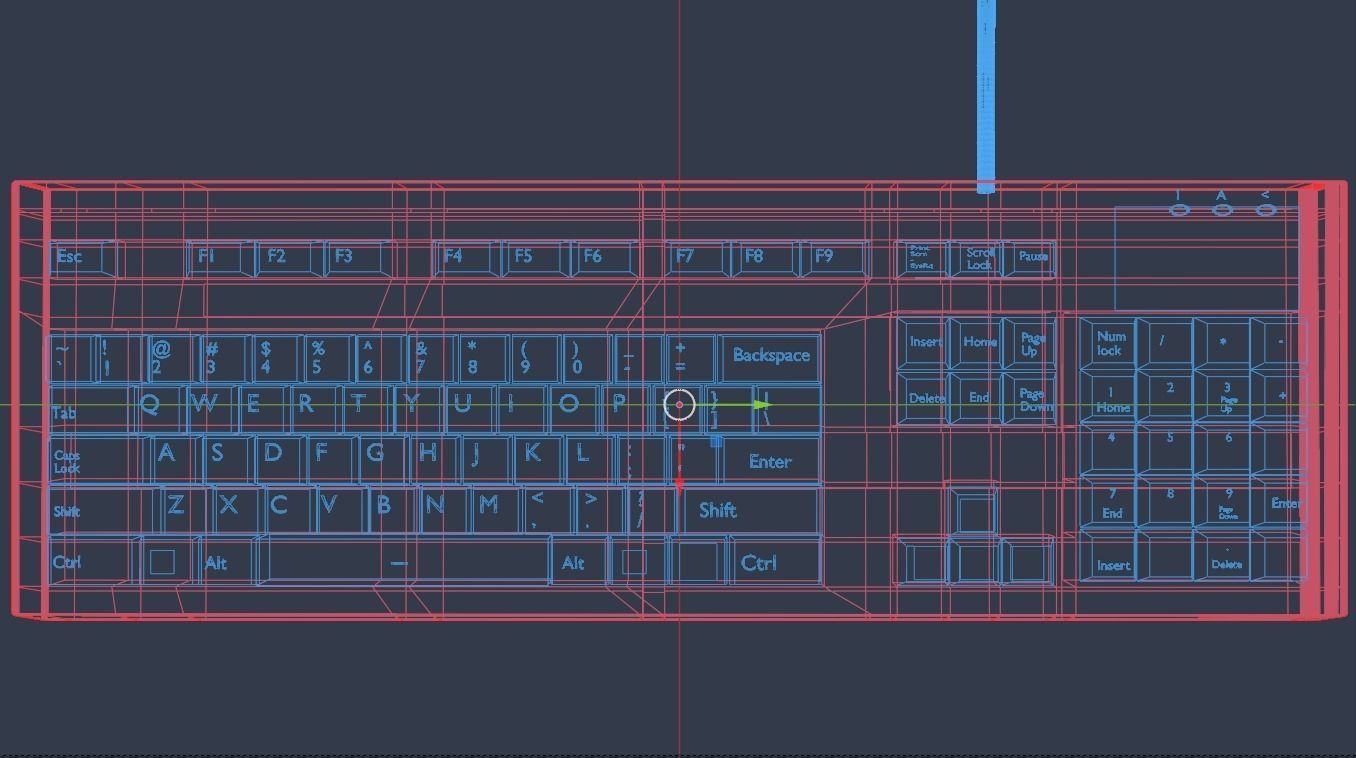 Keyboard Asus Keys Low-poly 3D model_8