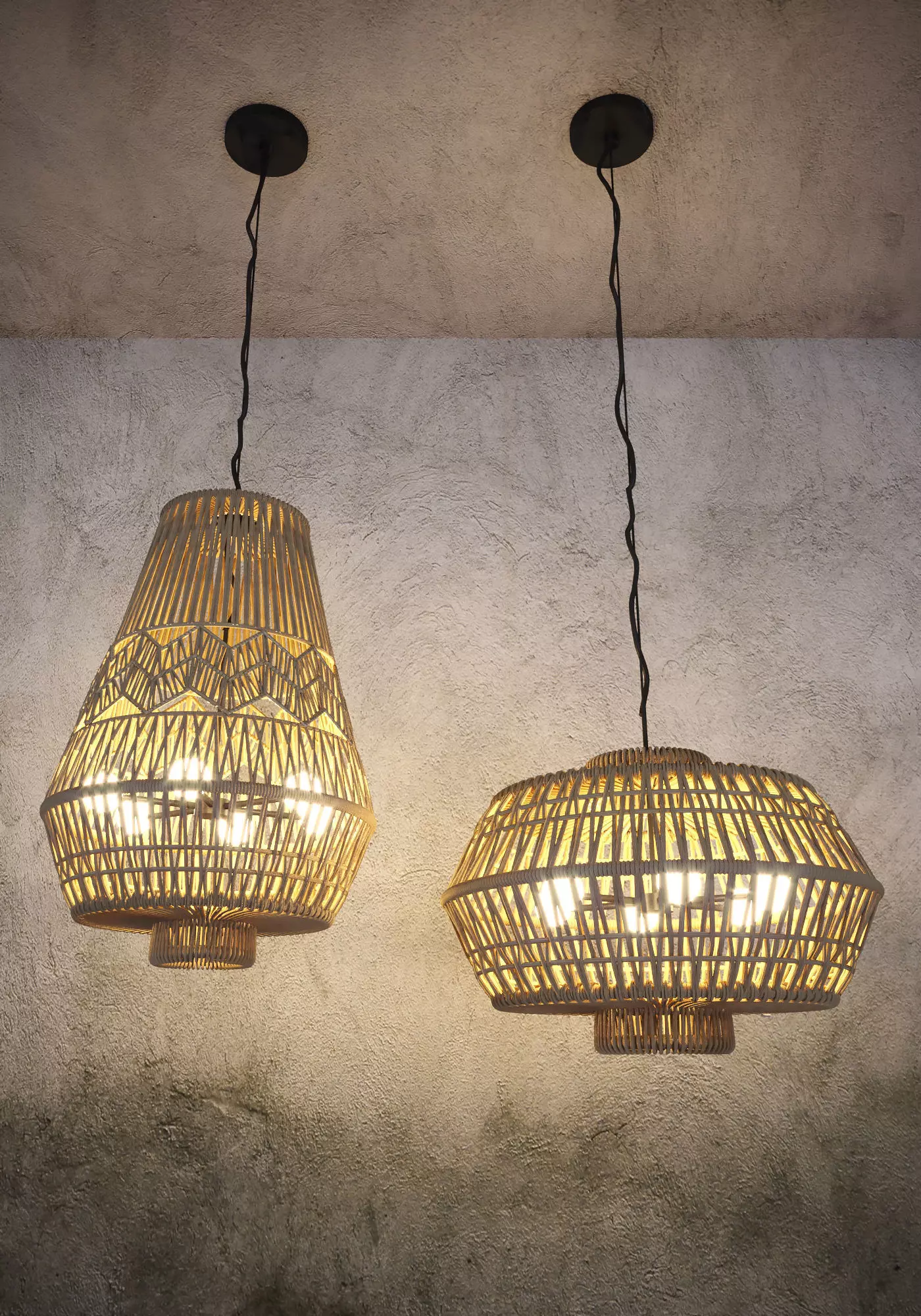 Rope ceiling lights Free 3D model