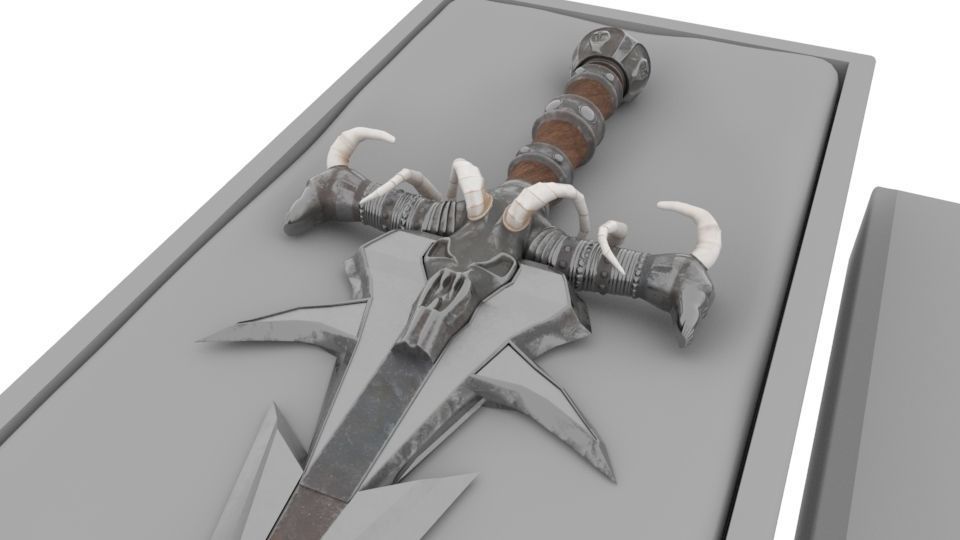 Skull head Sword 3D model_1