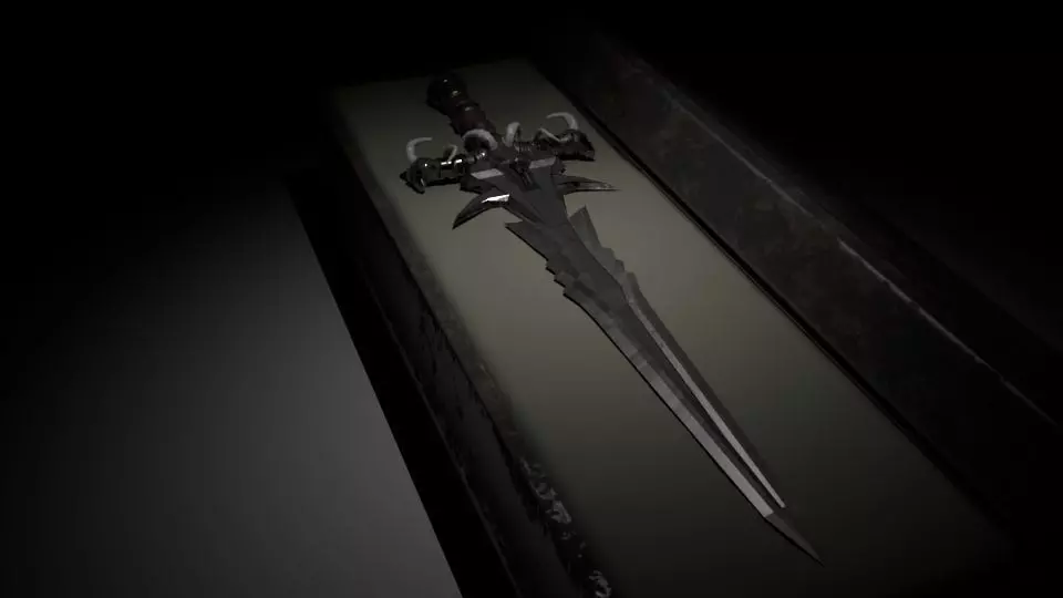 Skull head Sword 3D model_0