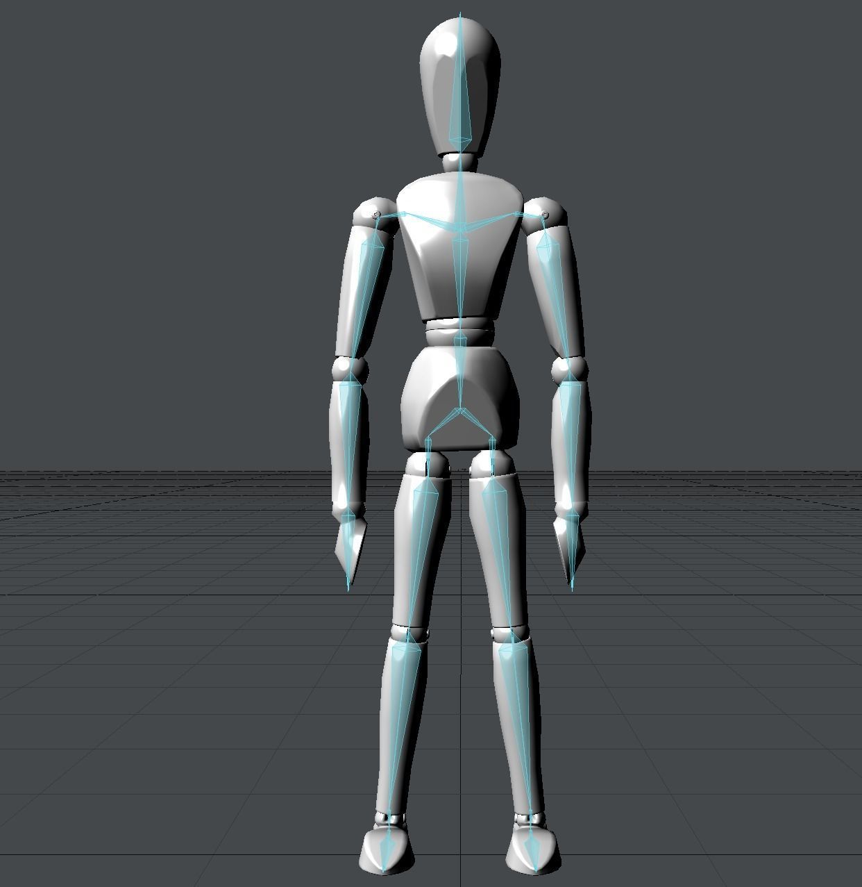 Mannequin wooden Low-poly 3D model_5