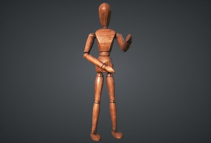 Mannequin wooden Low-poly 3D model