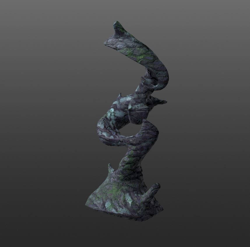 Real Dark tree - low poly version included Low-poly 3D model_5